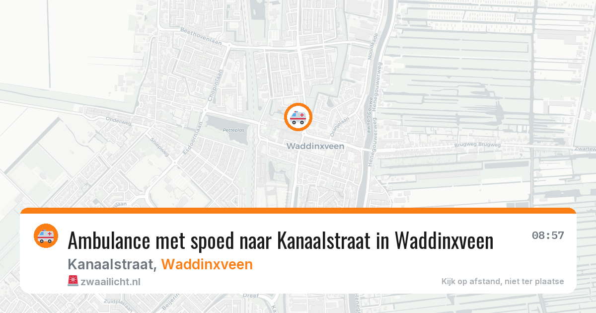 Ambulance met spoed naar Kanaalstraat in Waddinxveen — 29 jun 2026
