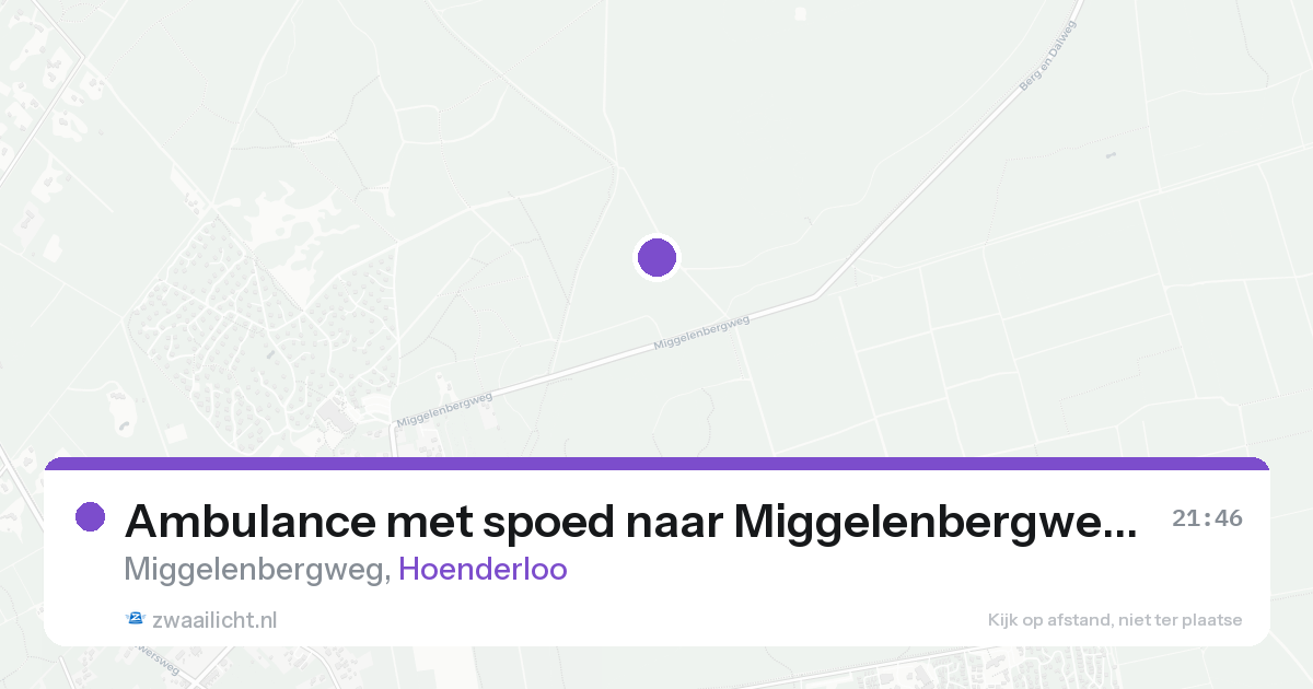 Ambulance met spoed naar Miggelenbergweg in Hoenderloo — 11 aug 2026