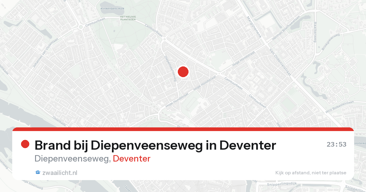 Brand bij Diepenveenseweg in Deventer — 20 aug 2026
