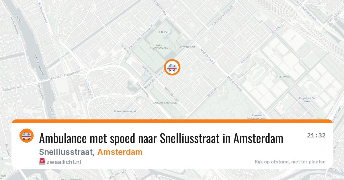 Ambulance met spoed naar Snelliusstraat in Amsterdam — 21 mei 2026