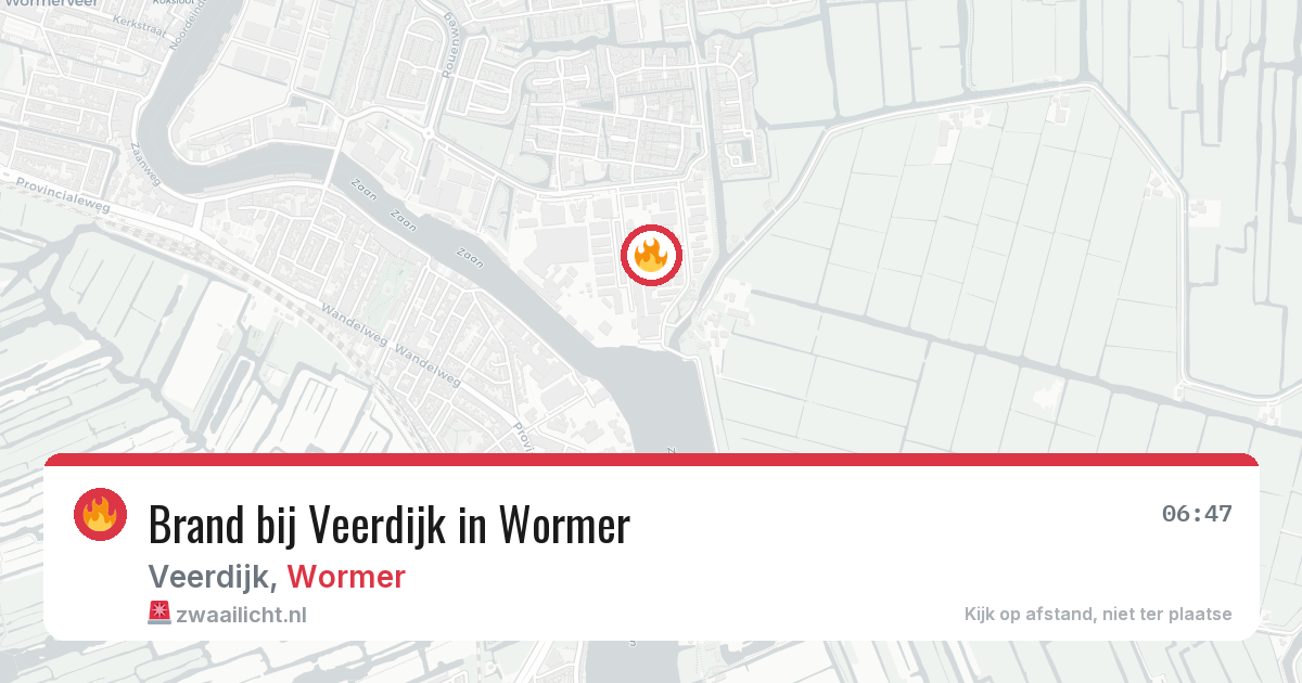 Brand bij Veerdijk in Wormer — 12 jun 2026