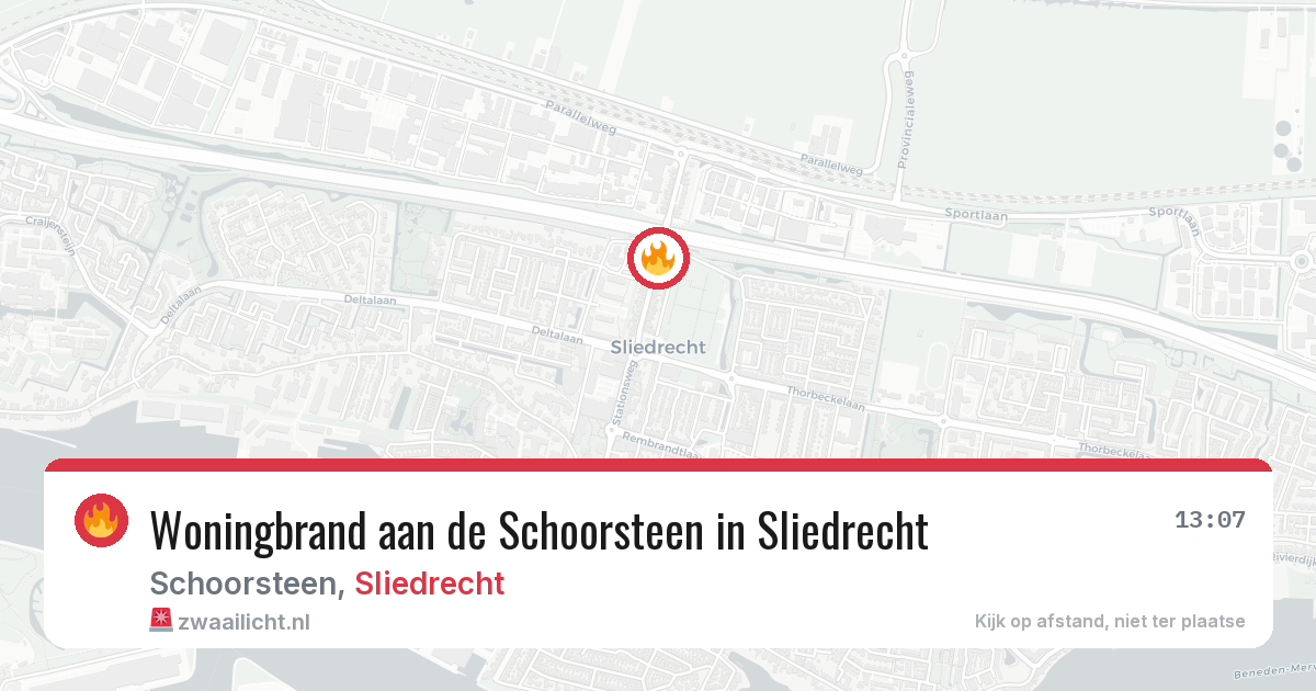 Woningbrand aan de Schoorsteen in Sliedrecht — 14 feb 2026