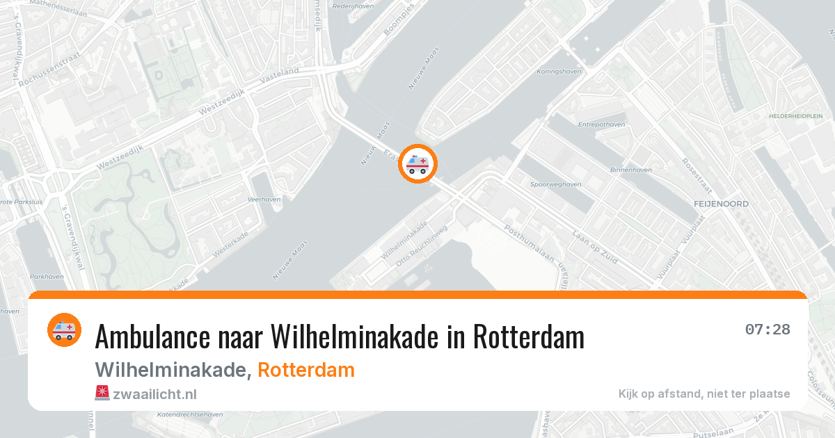 Ambulance naar Wilhelminakade in Rotterdam — 10 mei 2026