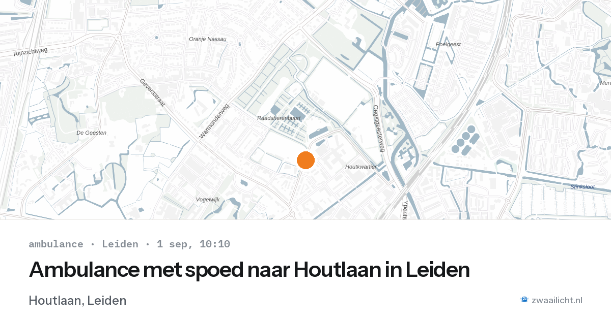 Ambulance met spoed naar Houtlaan in Leiden — 1 sep 2026