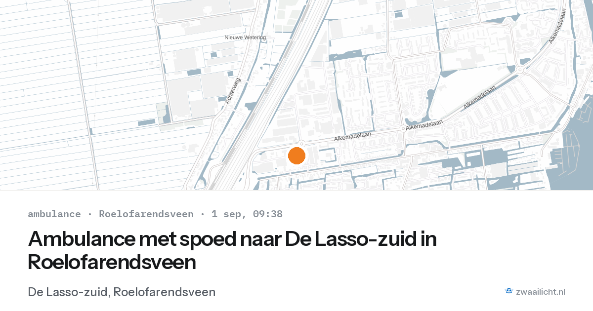 Ambulance met spoed naar De Lasso-zuid in Roelofarendsveen — 1 sep 2026