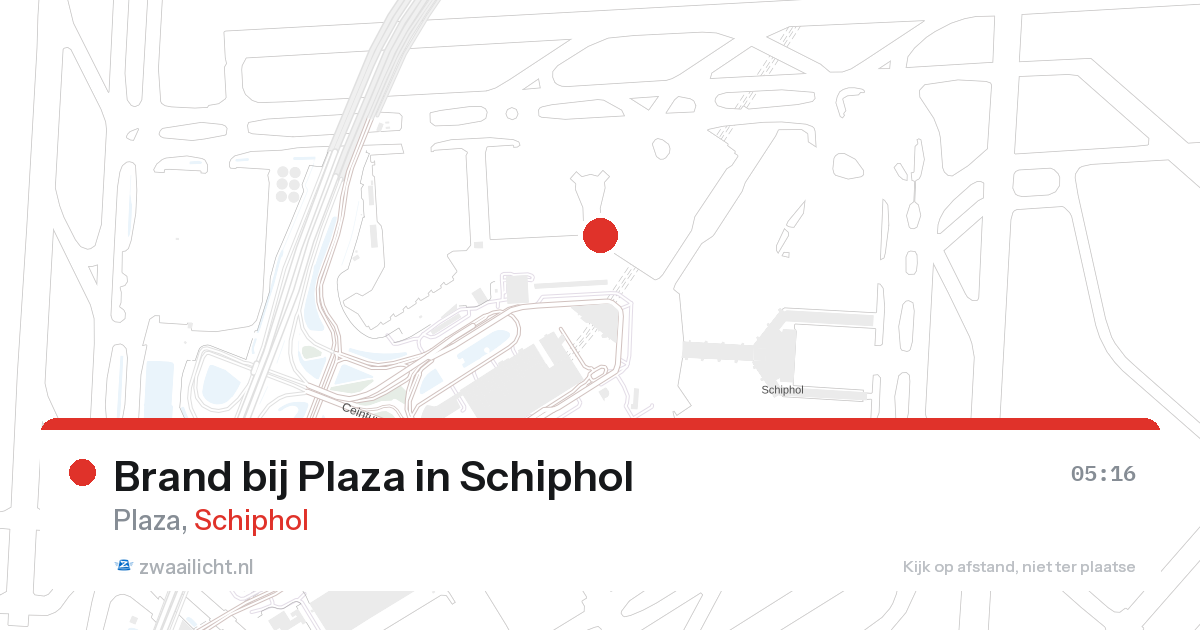 Brand bij Plaza in Schiphol — 14 jun 2026