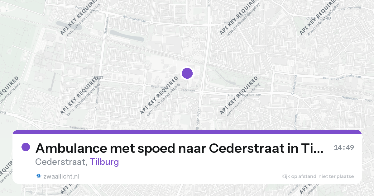 Ambulance met spoed naar Cederstraat in Tilburg — 26 aug 2026