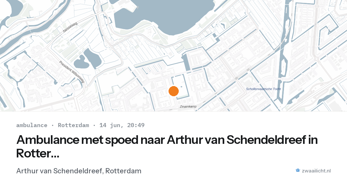 Ambulance met spoed naar Arthur van Schendeldreef in Rotterdam — 14 jun 2026