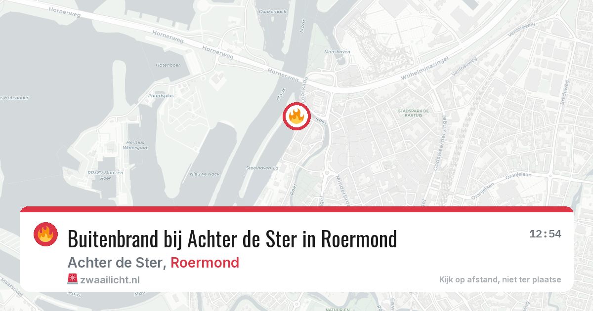 Buitenbrand bij Achter de Ster in Roermond — 16 mrt 2026