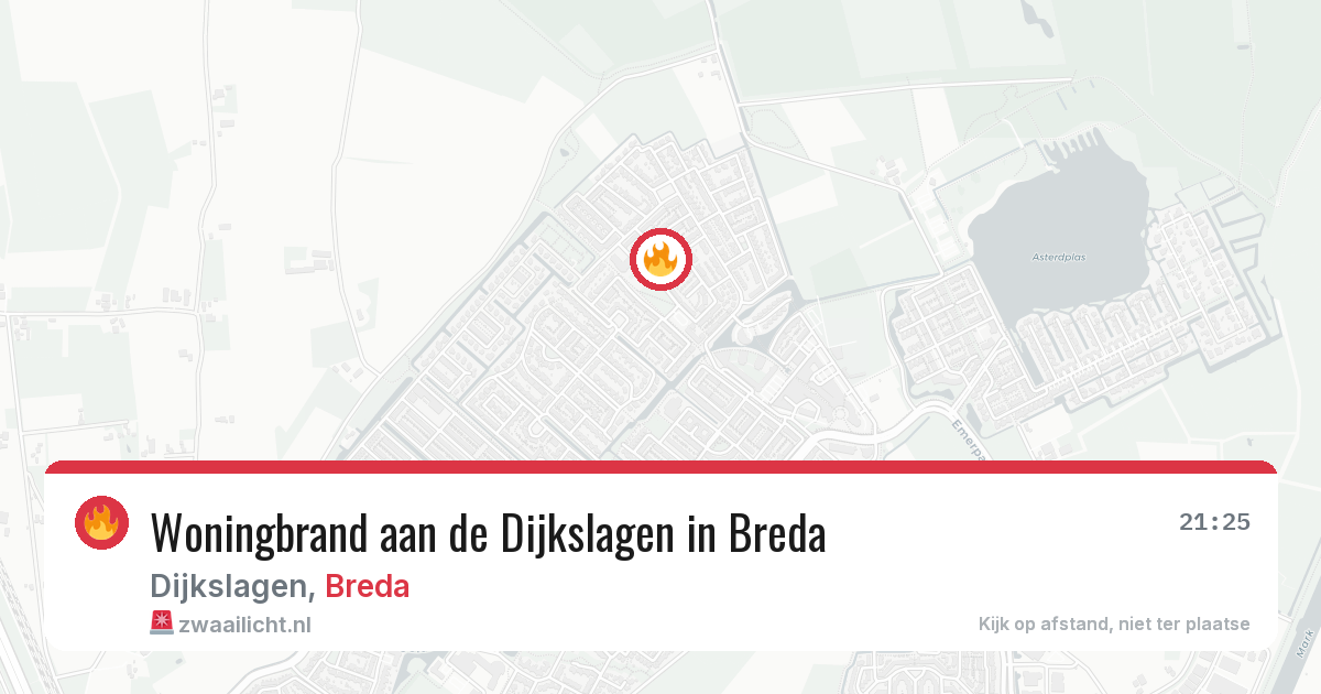 Woningbrand aan de Dijkslagen in Breda — 17 jun 2026