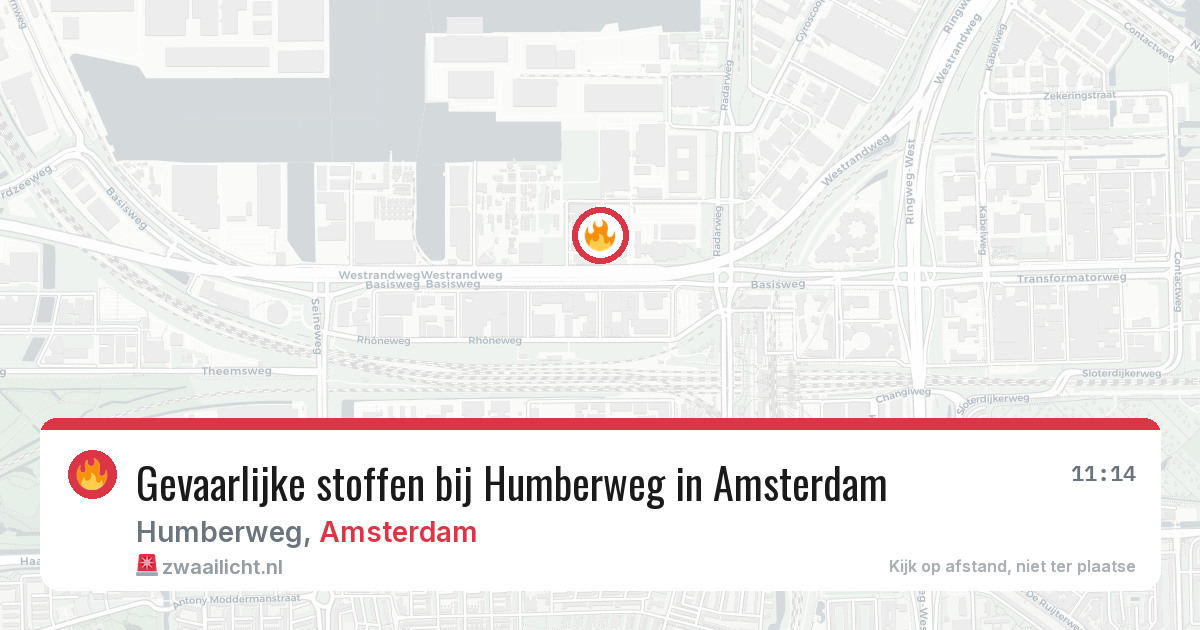Gevaarlijke stoffen bij Humberweg in Amsterdam — 26 jun 2026