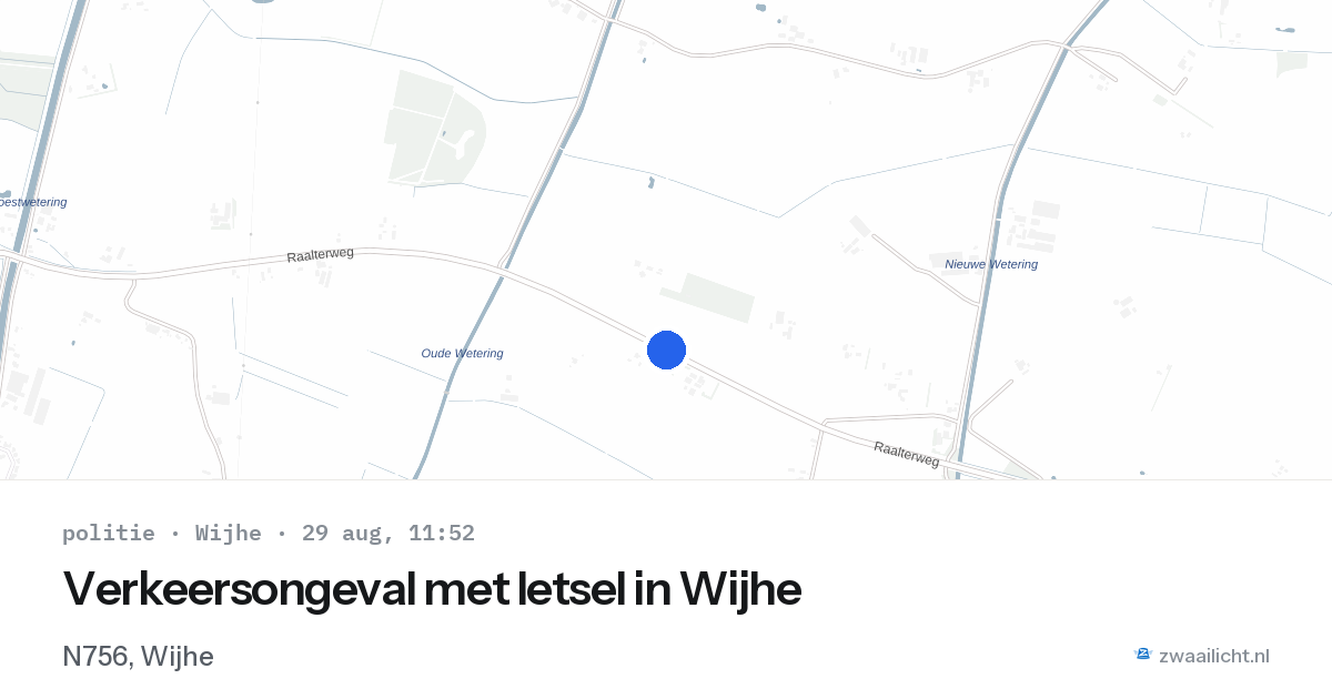 Verkeersongeval met letsel in Wijhe — 29 aug 2026