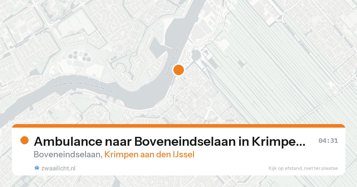 Ambulance naar Boveneindselaan in Krimpen aan den IJssel — 26 mei 2026