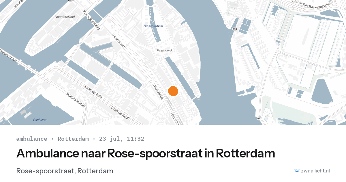 Ambulance naar Rose-spoorstraat in Rotterdam — 23 jul 2026