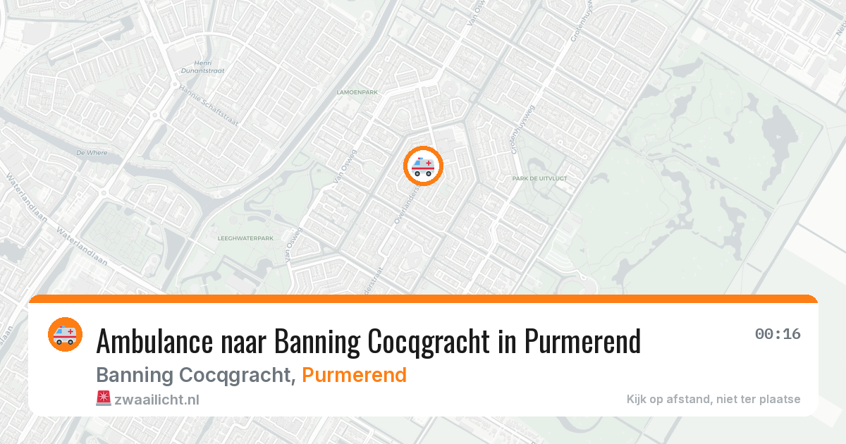 Ambulance naar Banning Cocqgracht in Purmerend — 20 mrt 2026