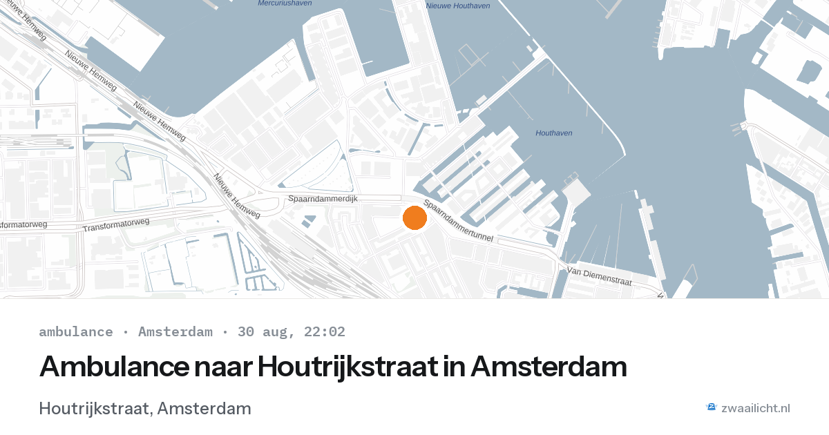 Ambulance naar Houtrijkstraat in Amsterdam — 30 aug 2026