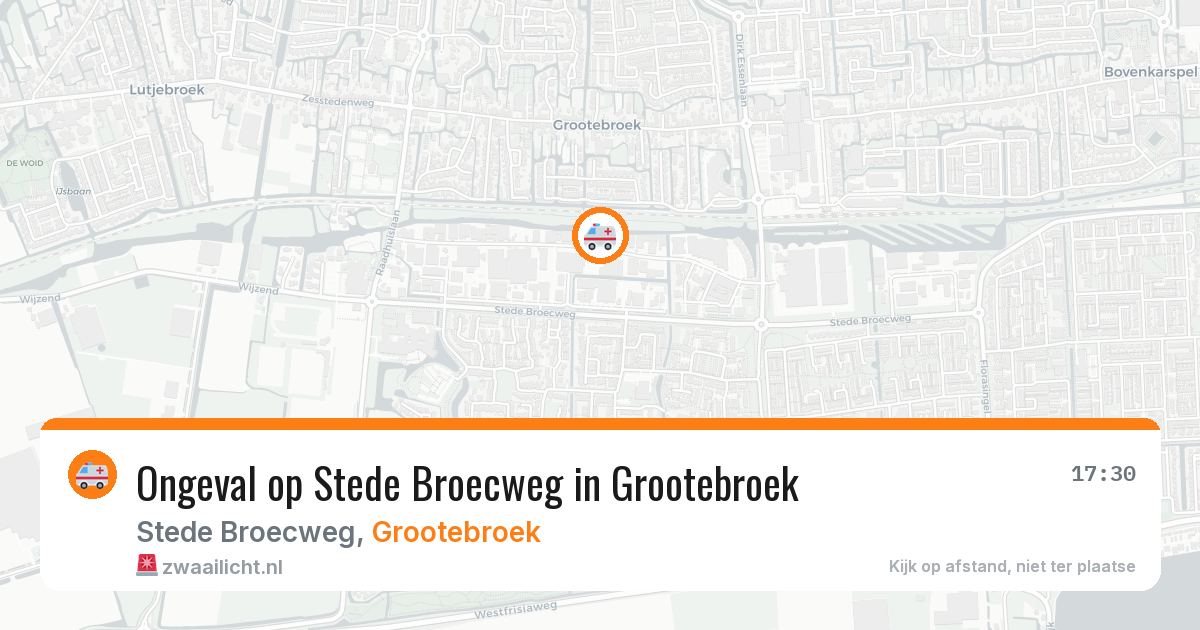 Ongeval op Stede Broecweg in Grootebroek — 27 jul 2026