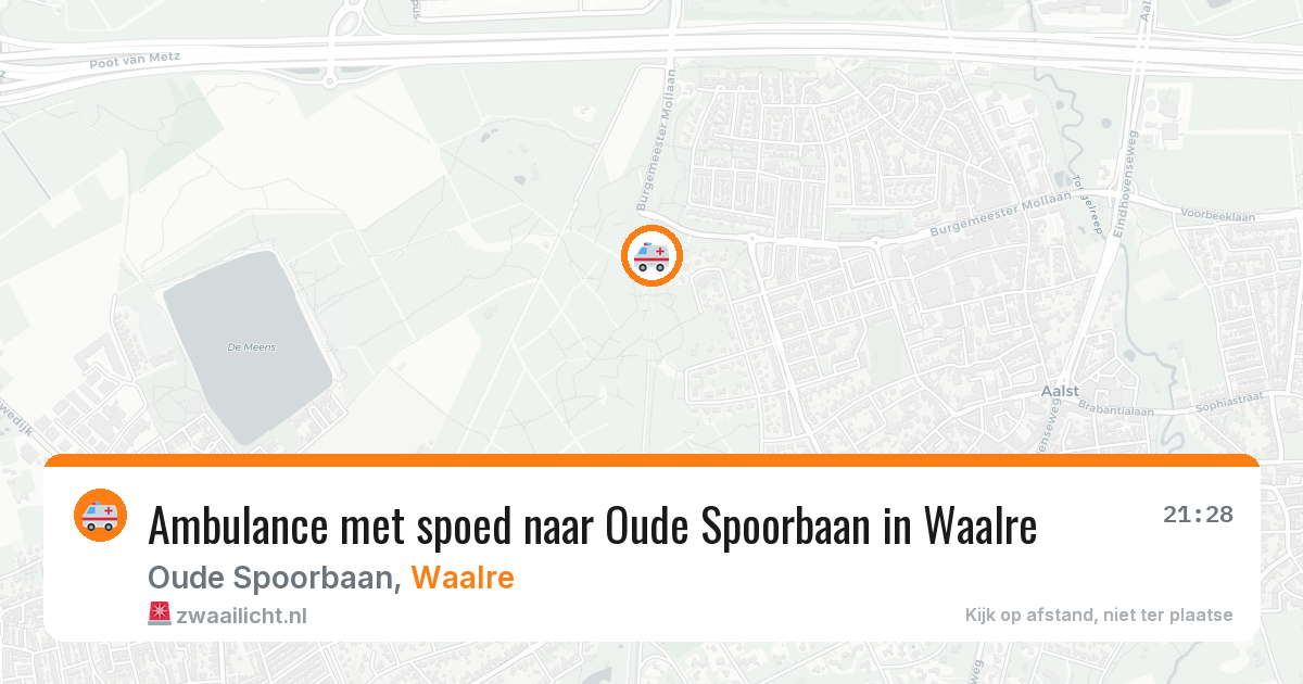 Ambulance met spoed naar Oude Spoorbaan in Waalre — 19 mrt 2026
