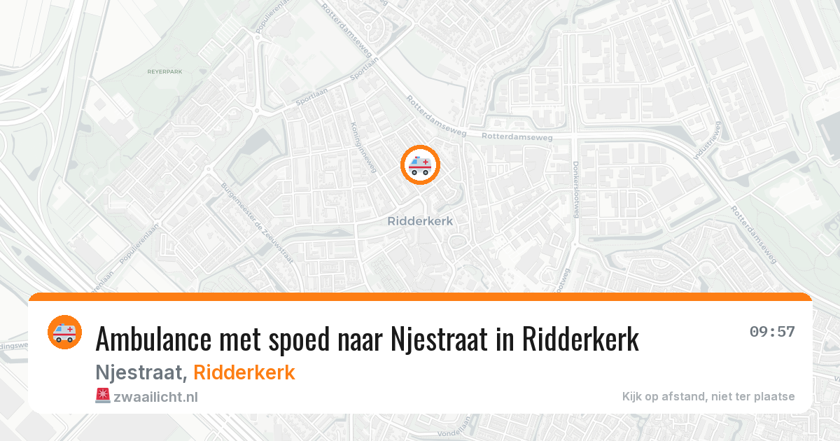 Ambulance met spoed naar Njestraat in Ridderkerk — 14 jun 2026