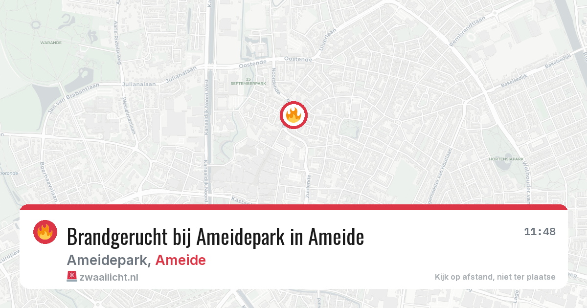 Brandgerucht bij Ameidepark in Ameide — 24 jul 2026