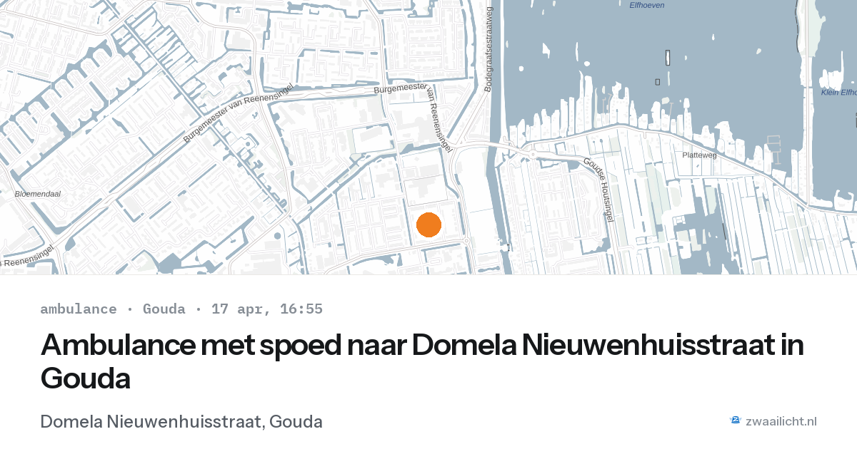 Ambulance met spoed naar Domela Nieuwenhuisstraat in Gouda — 17 apr 2026