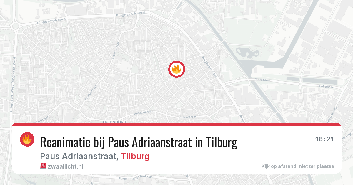Reanimatie bij Paus Adriaanstraat in Tilburg — 8 aug 2026