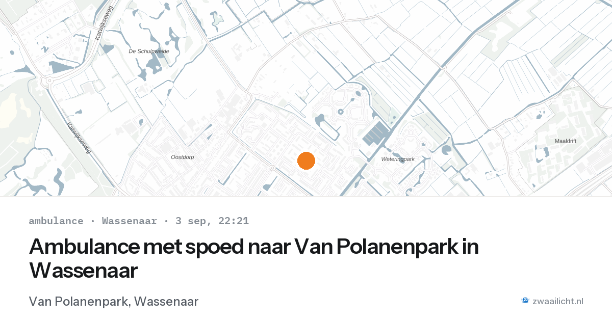 Ambulance met spoed naar Van Polanenpark in Wassenaar — 3 sep 2026