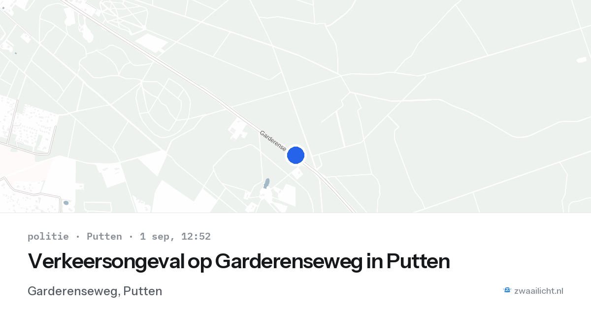 Verkeersongeval op Garderenseweg in Putten — 1 sep 2026