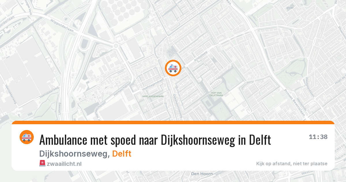Ambulance met spoed naar Dijkshoornseweg in Delft — 8 jul 2026