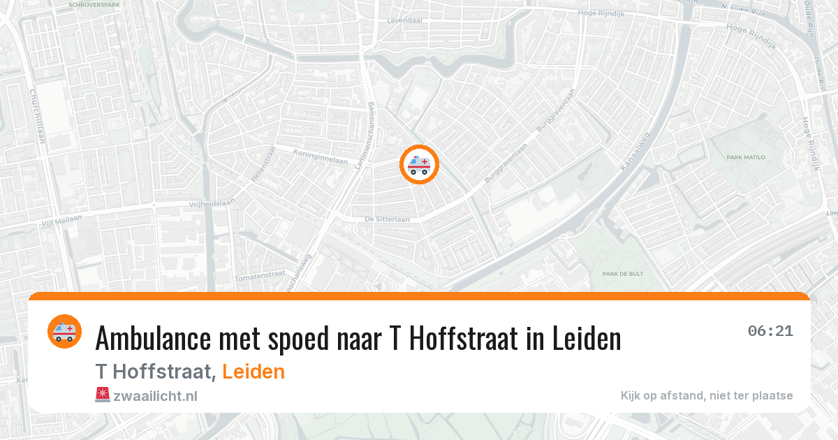 Ambulance met spoed naar T Hoffstraat in Leiden — 18 jan 2026