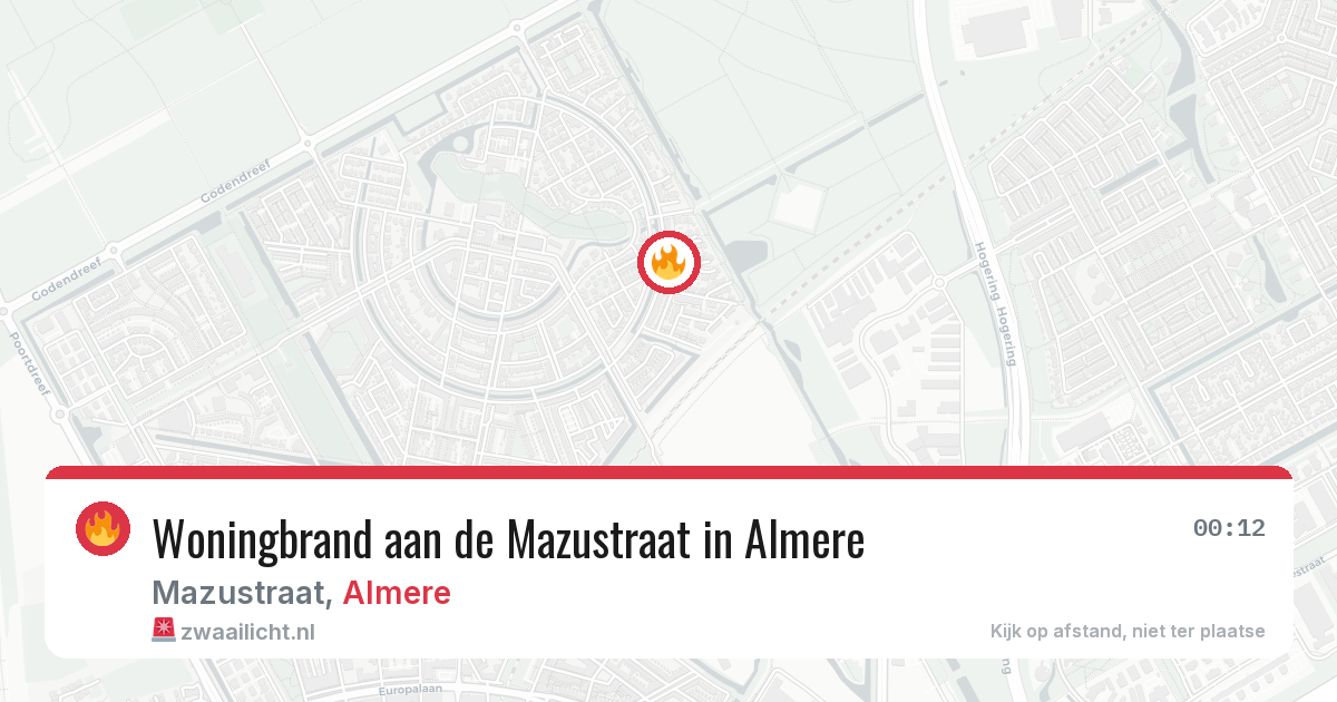 Woningbrand aan de Mazustraat in Almere — 13 mrt 2026