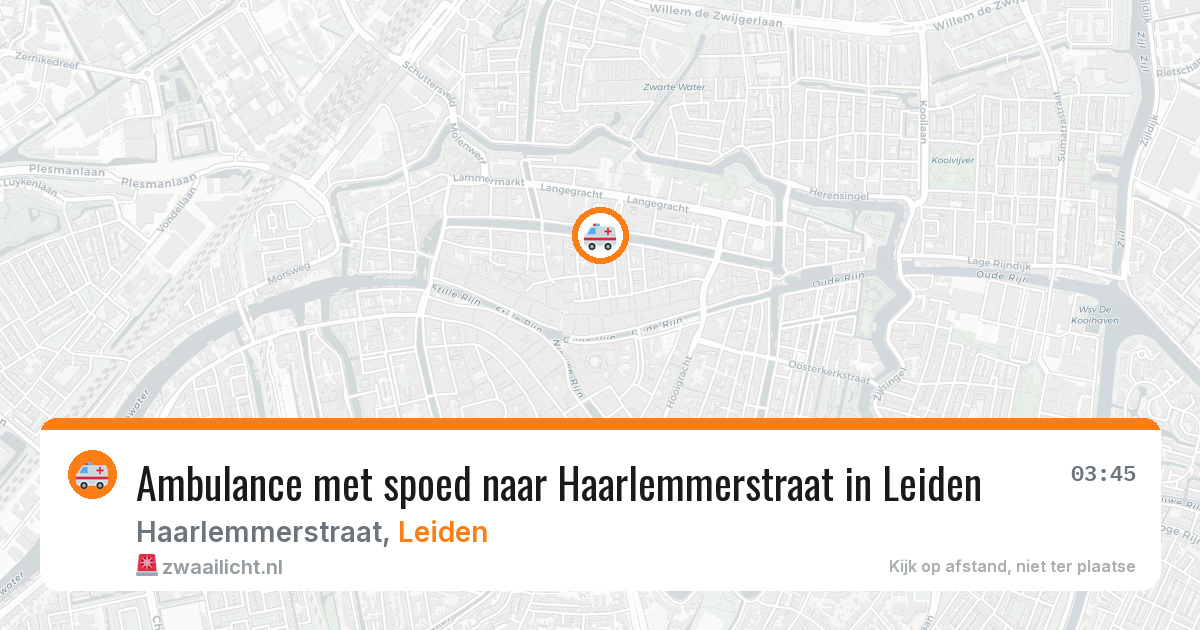 Ambulance met spoed naar Haarlemmerstraat in Leiden — 14 aug 2026