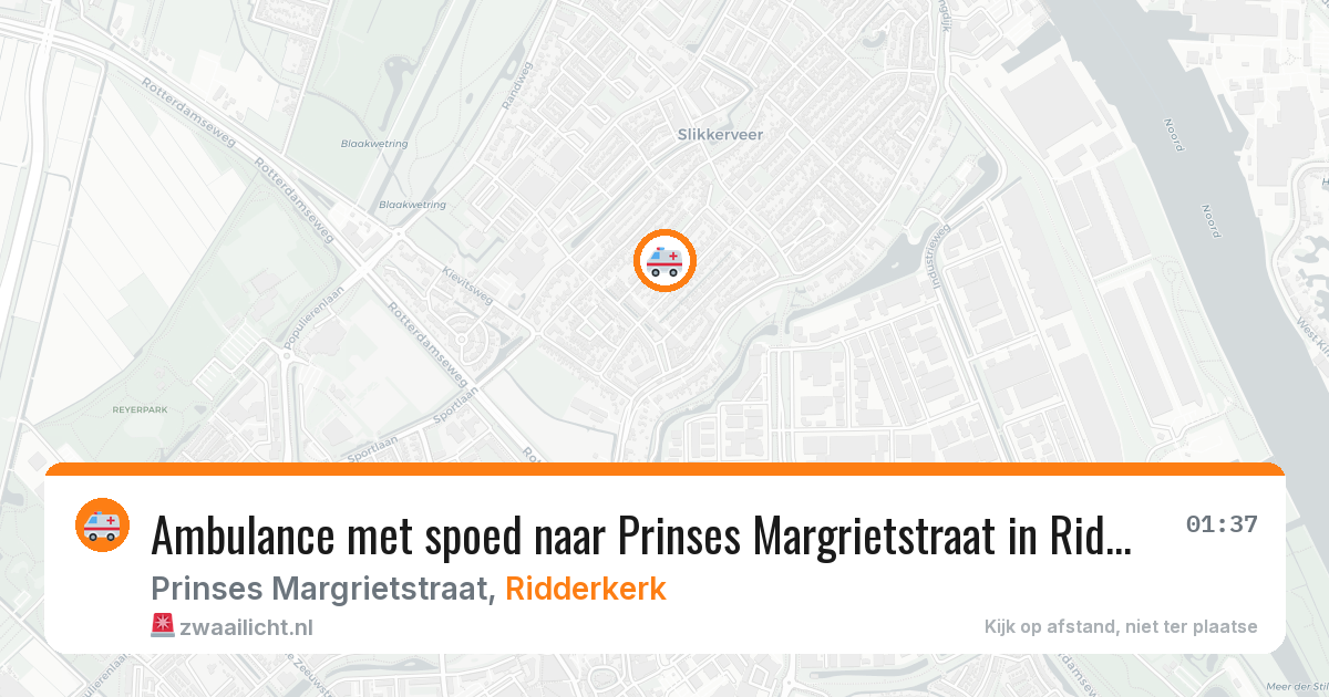 Ambulance met spoed naar Prinses Margrietstraat in Ridderkerk — 16 jun 2026
