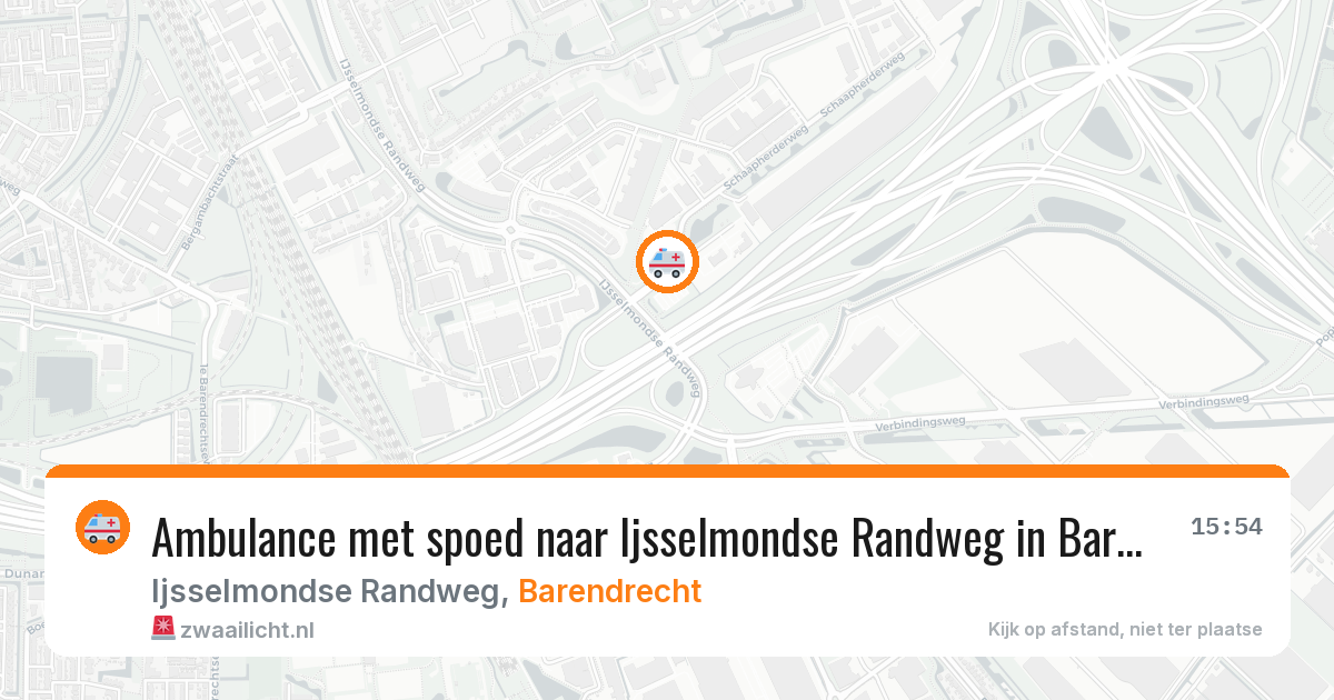Ambulance met spoed naar Ijsselmondse Randweg in Barendrecht — 16 mrt 2026