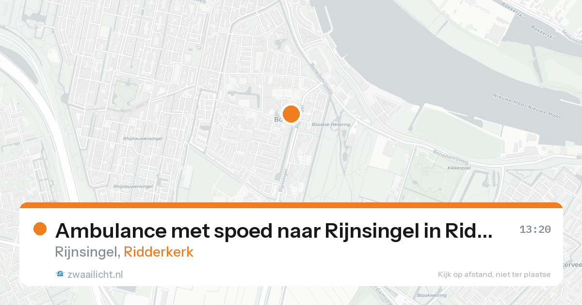 Ambulance met spoed naar Rijnsingel in Ridderkerk — 18 aug 2026