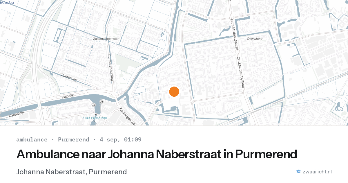 Ambulance naar Johanna Naberstraat in Purmerend — 3 sep 2026