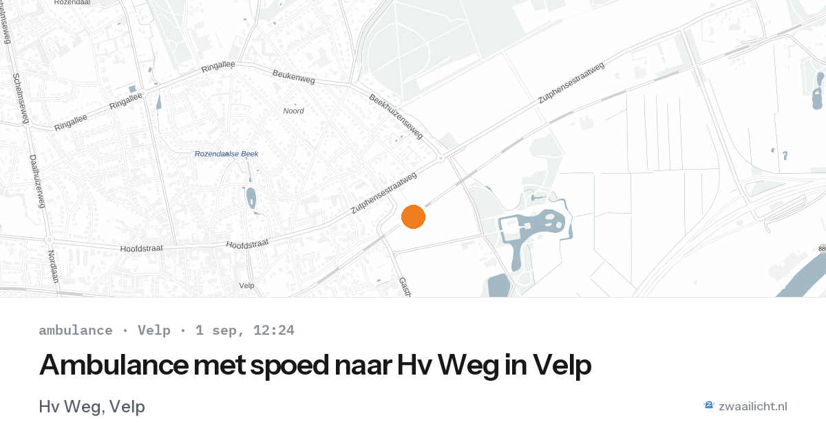 Ambulance met spoed naar Hv Weg in Velp — 1 sep 2026