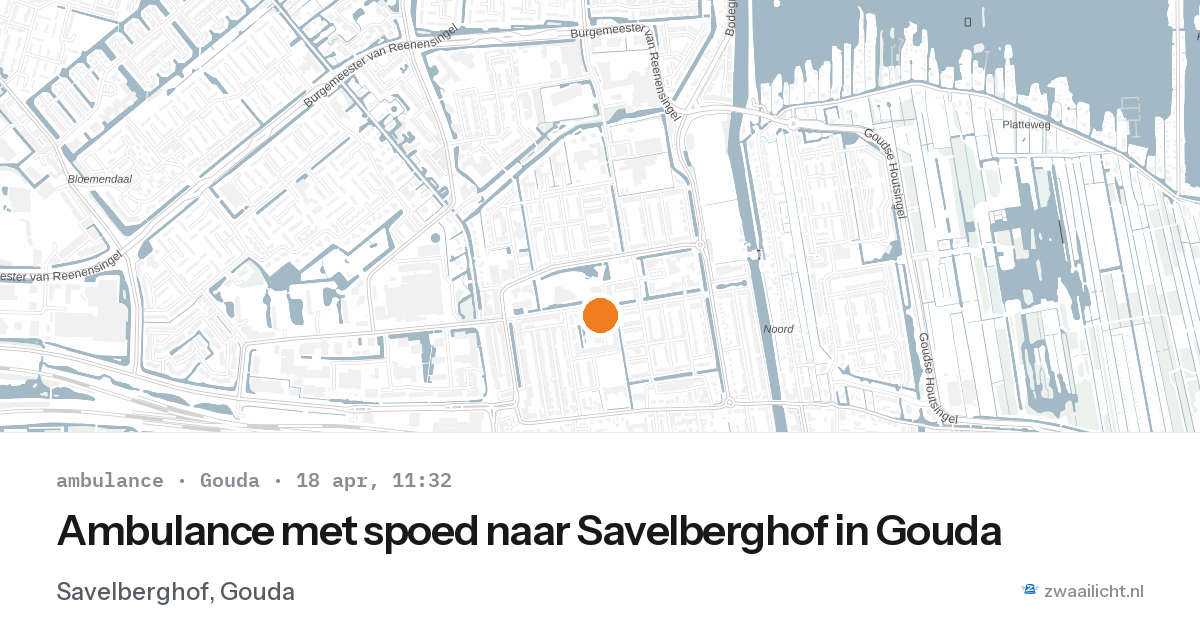 Ambulance met spoed naar Savelberghof in Gouda — 18 apr 2026