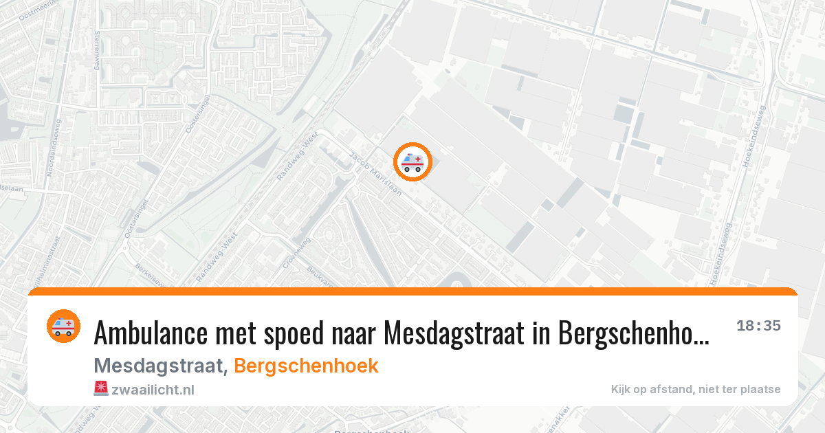Ambulance met spoed naar Mesdagstraat in Bergschenhoek — 30 jun 2026