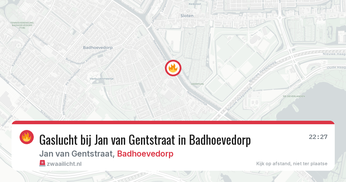Gaslucht bij Jan van Gentstraat in Badhoevedorp — 31 mei 2026