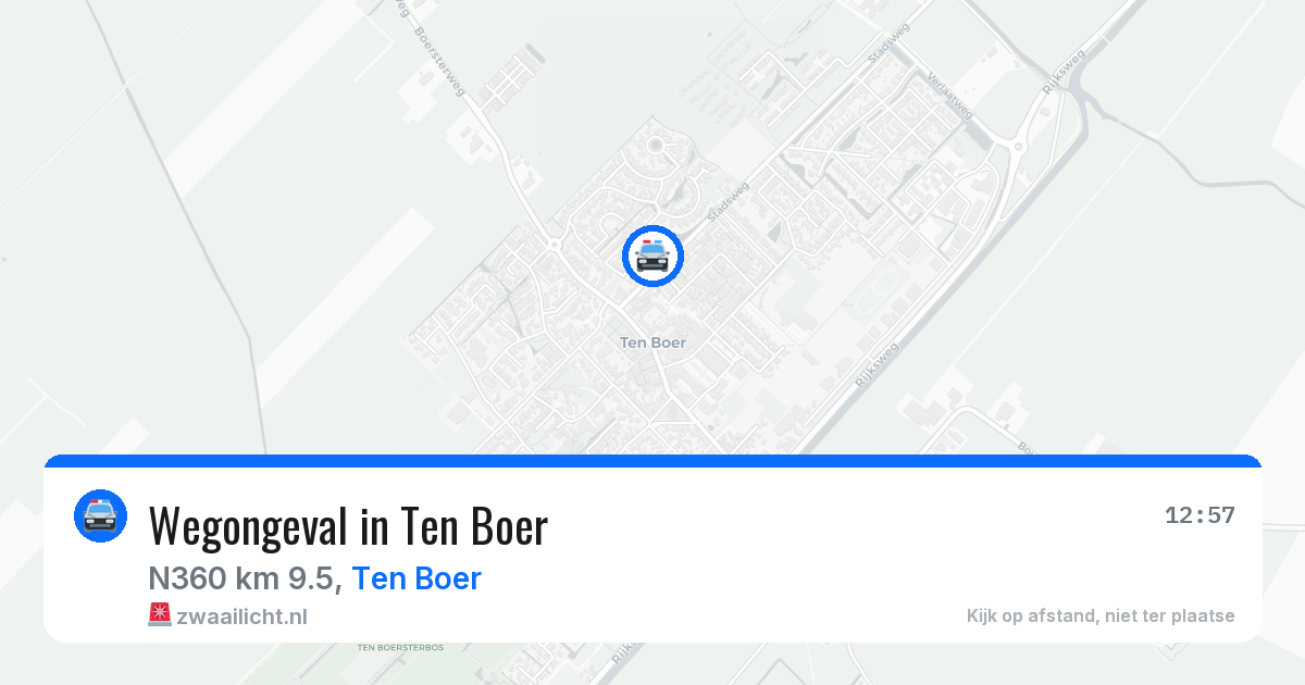 Wegongeval in Ten Boer — 16 apr 2026