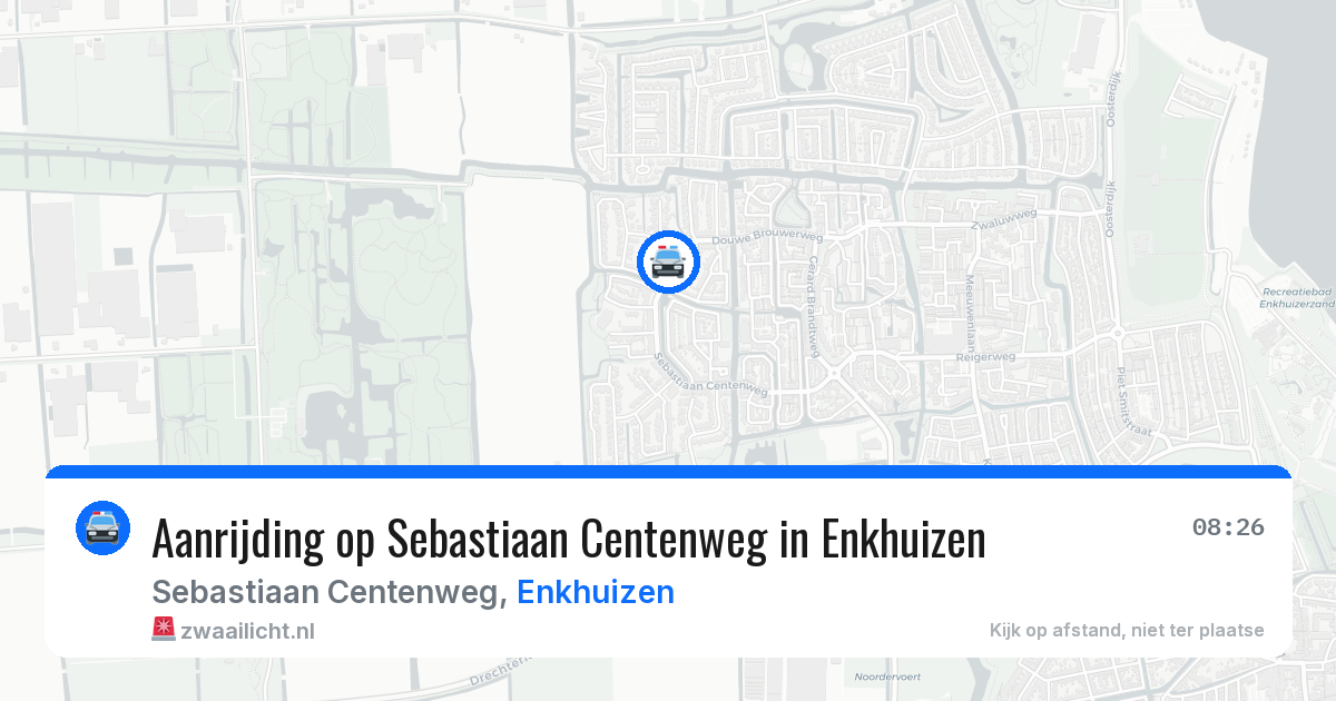 Aanrijding op Sebastiaan Centenweg in Enkhuizen — 26 mrt 2026