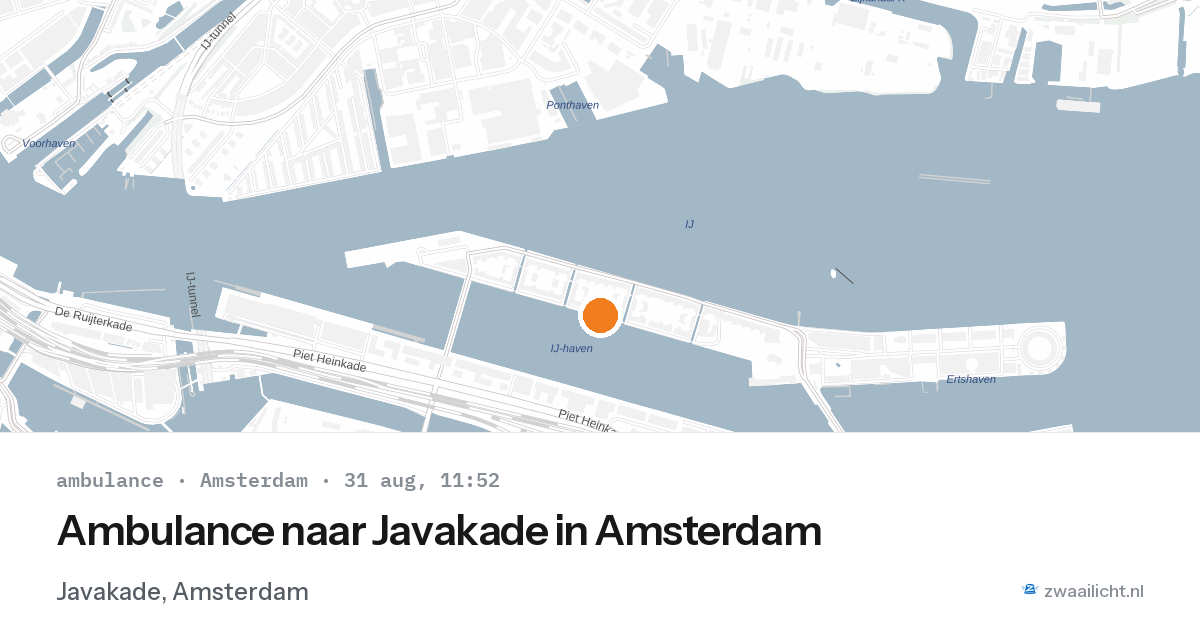 Ambulance naar Javakade in Amsterdam — 31 aug 2026