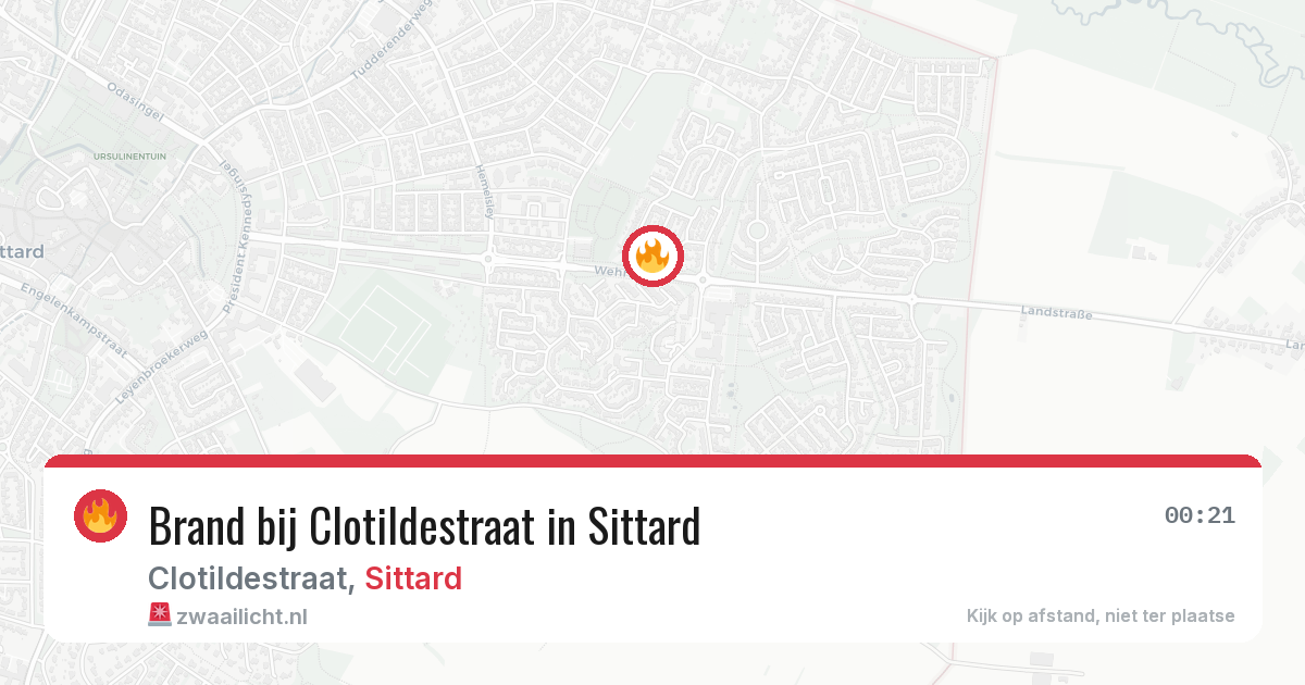 Brand bij Clotildestraat in Sittard — 29 jun 2026