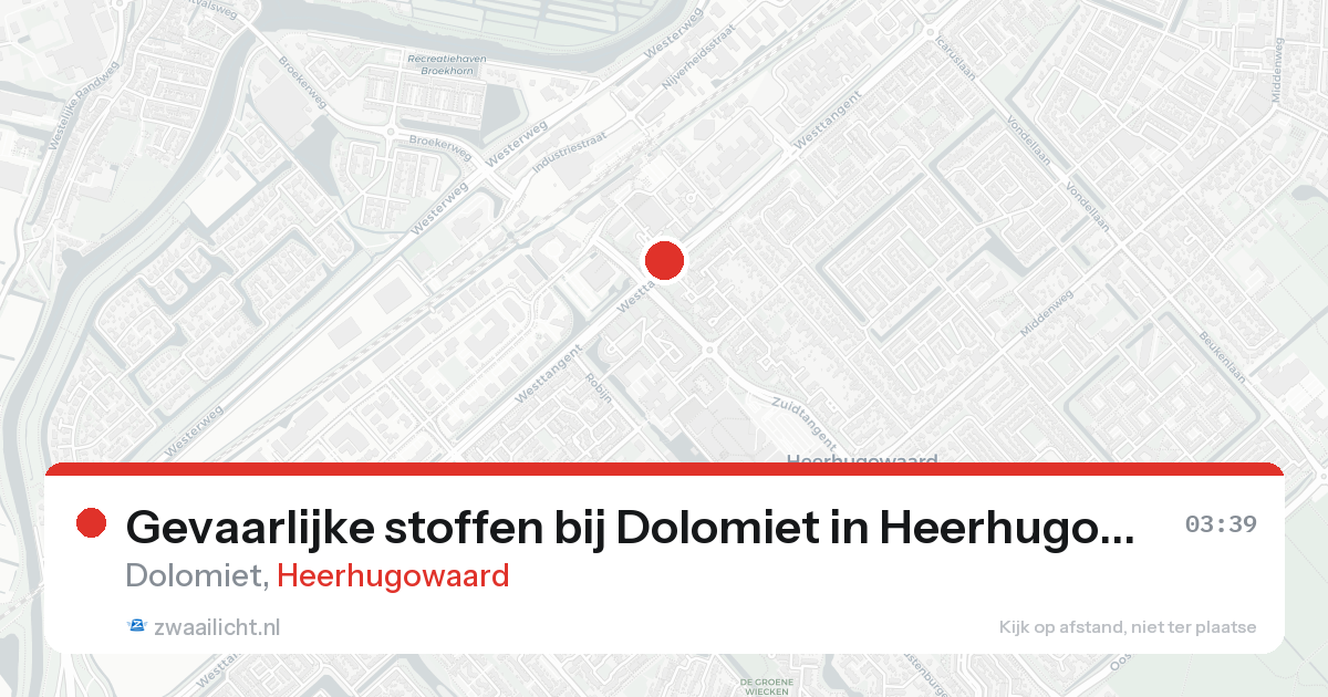 Gevaarlijke stoffen bij Dolomiet in Heerhugowaard — 14 aug 2026