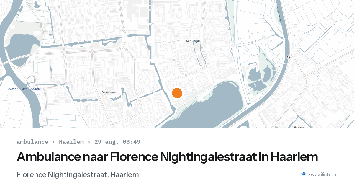 Ambulance naar Florence Nightingalestraat in Haarlem — 29 aug 2026