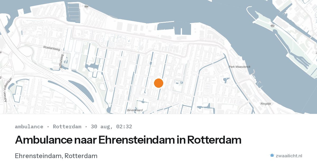 Ambulance naar Ehrensteindam in Rotterdam — 30 aug 2026