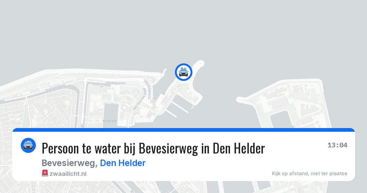 Persoon te water bij Bevesierweg in Den Helder — 7 jul 2026