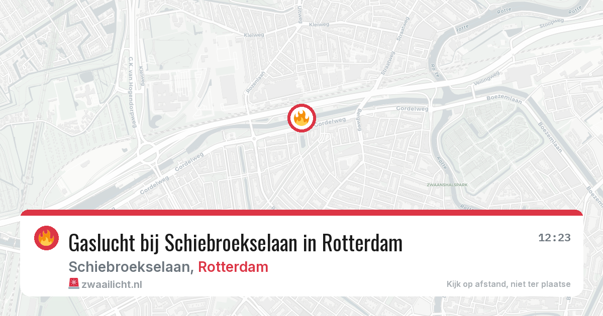 Gaslucht bij Schiebroekselaan in Rotterdam — 29 mei 2026