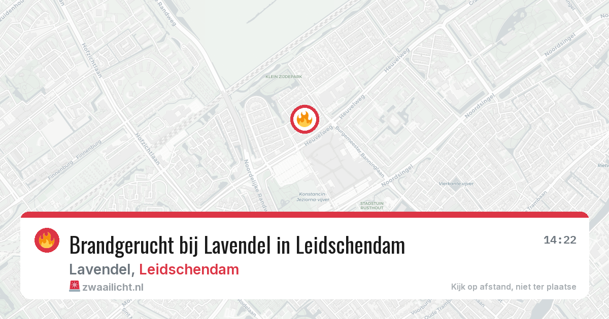 Brandgerucht bij Lavendel in Leidschendam — 3 mei 2026